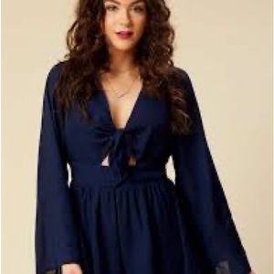 Alter’d State Women’s Lowell Romper Size Medium Color Navy